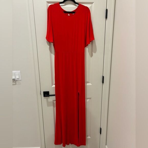ASOS Short Sleeve Maxi Dress Red Women’s Size 12 - Picture 1 of 5